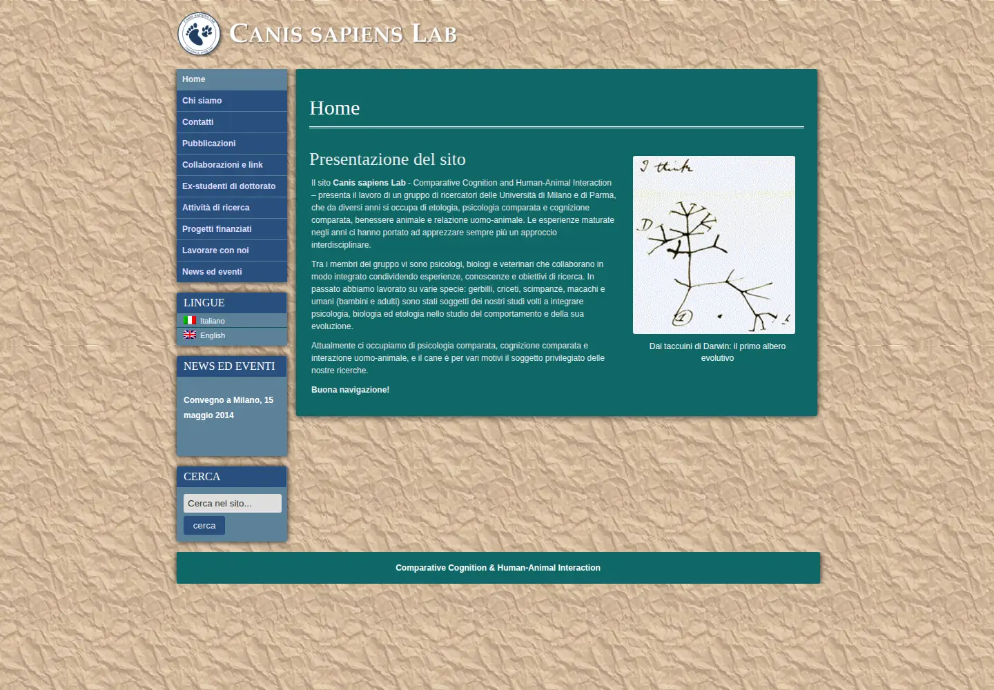 Screenshot of comportamentoanimale.it