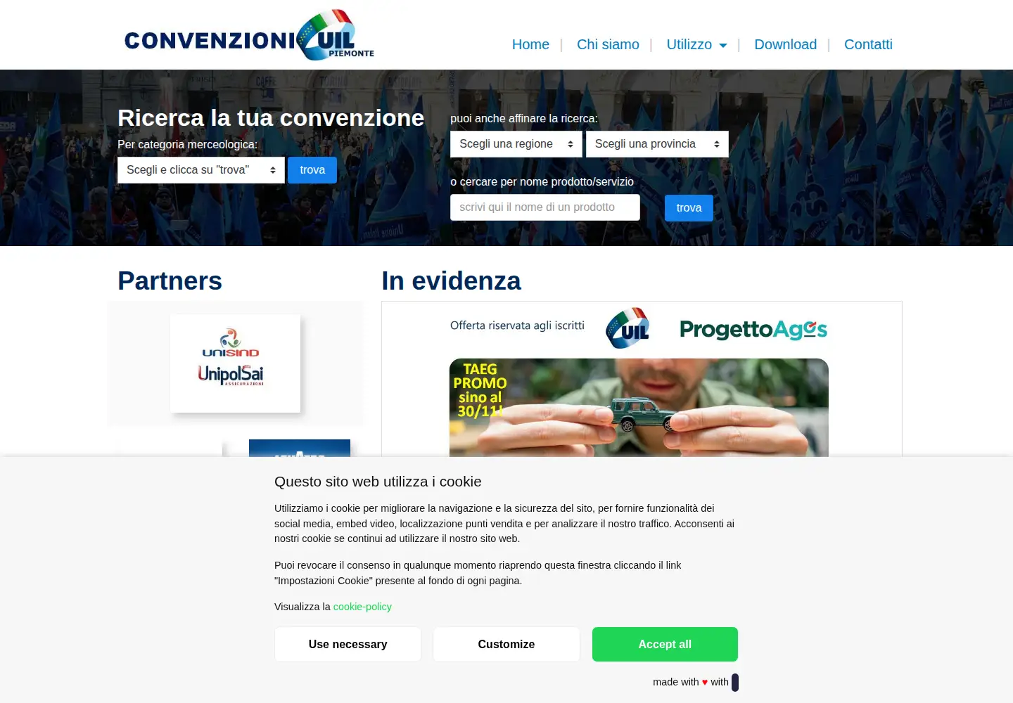 Screenshot of convenzioniuil.it