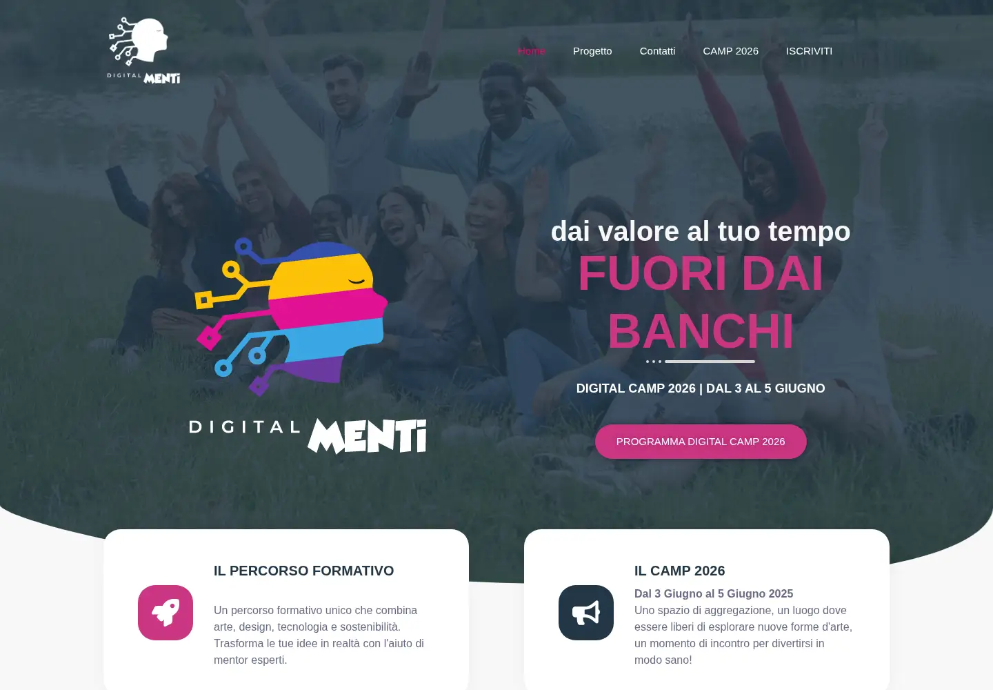 Captured homepage of digitalmenti.it in the current scan