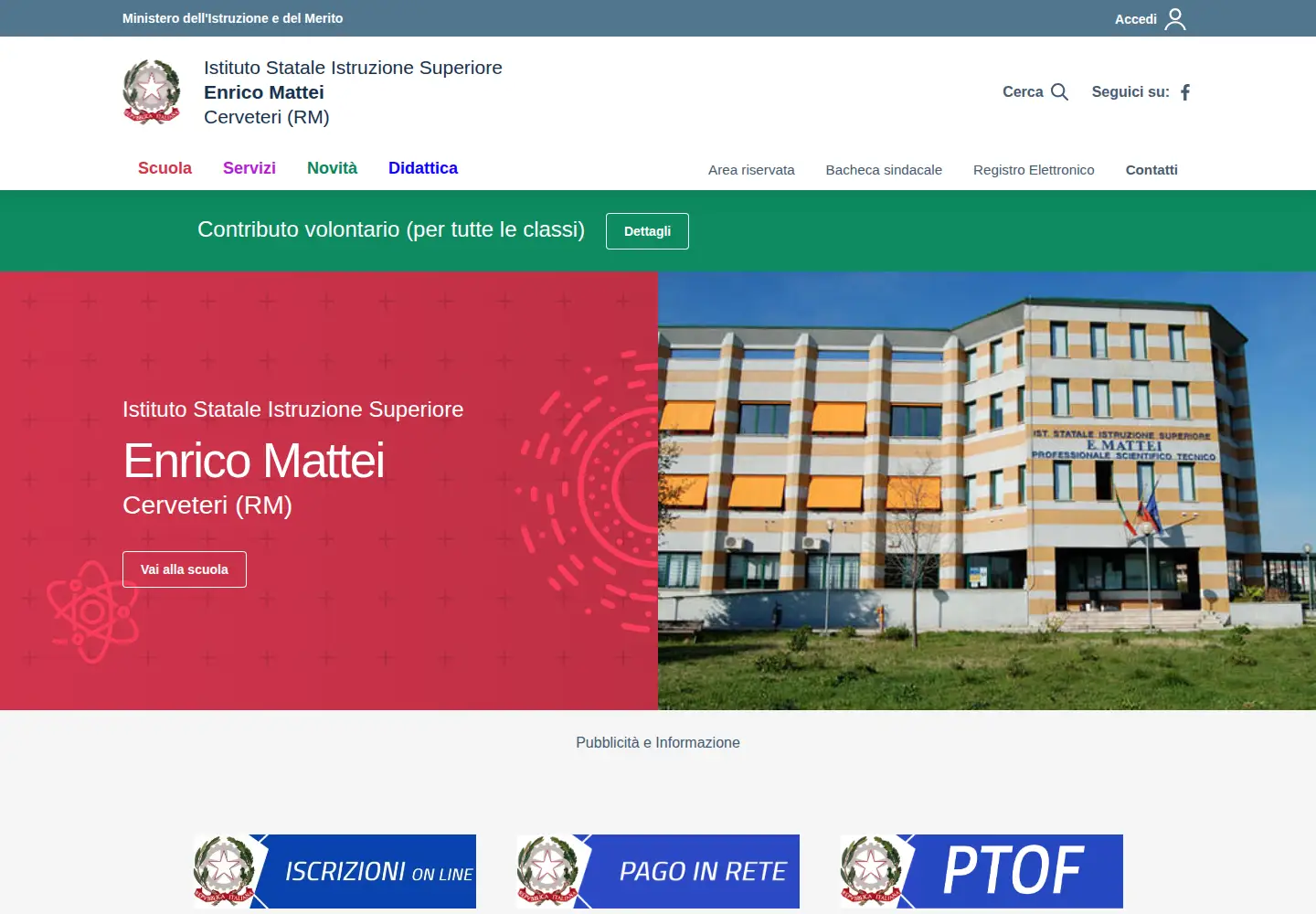Screenshot of enricomattei.edu.it
