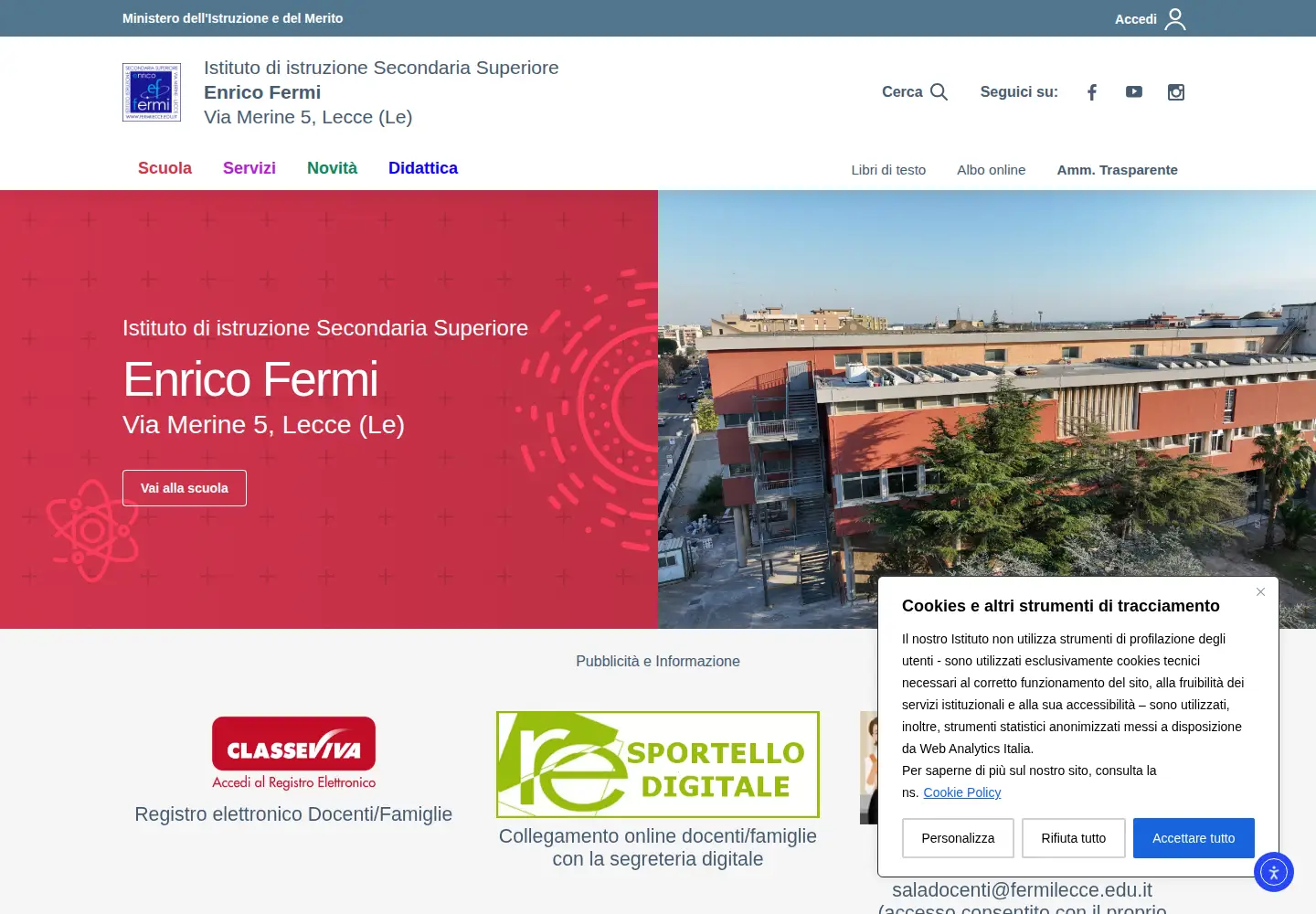 Screenshot of fermilecce.edu.it