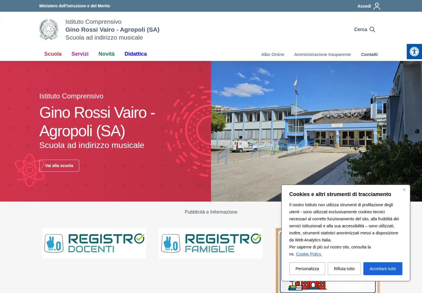 Captured homepage of icrossivairo.edu.it in the current scan