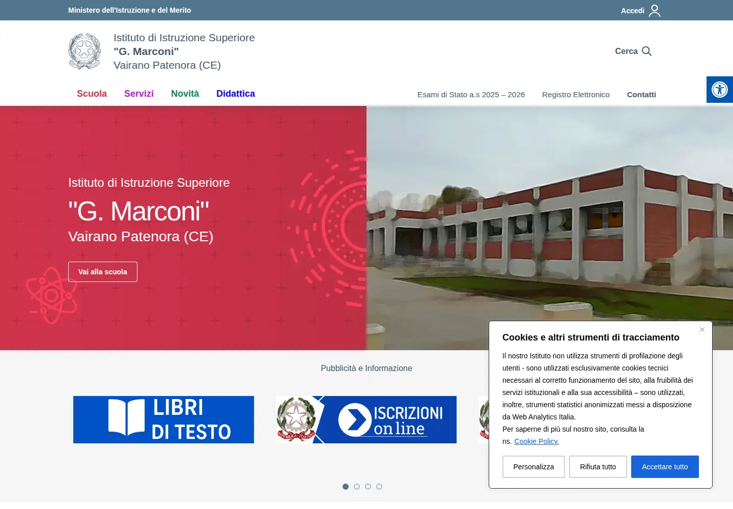 Screenshot of isissmarconi.edu.it