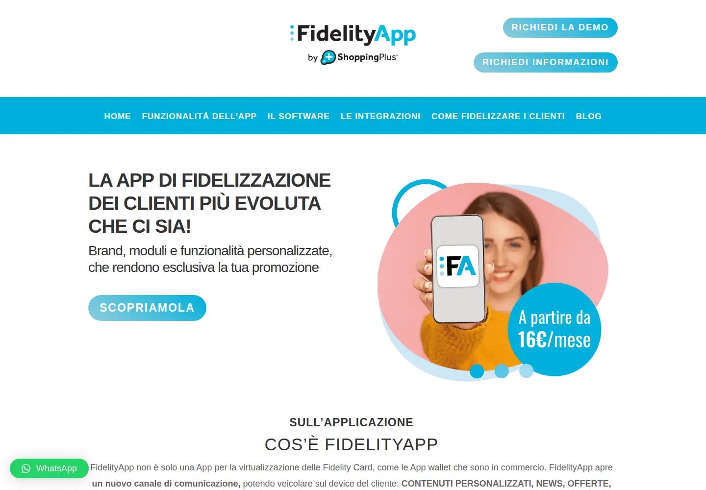 Captured homepage of fidelityapp.it in the current scan
