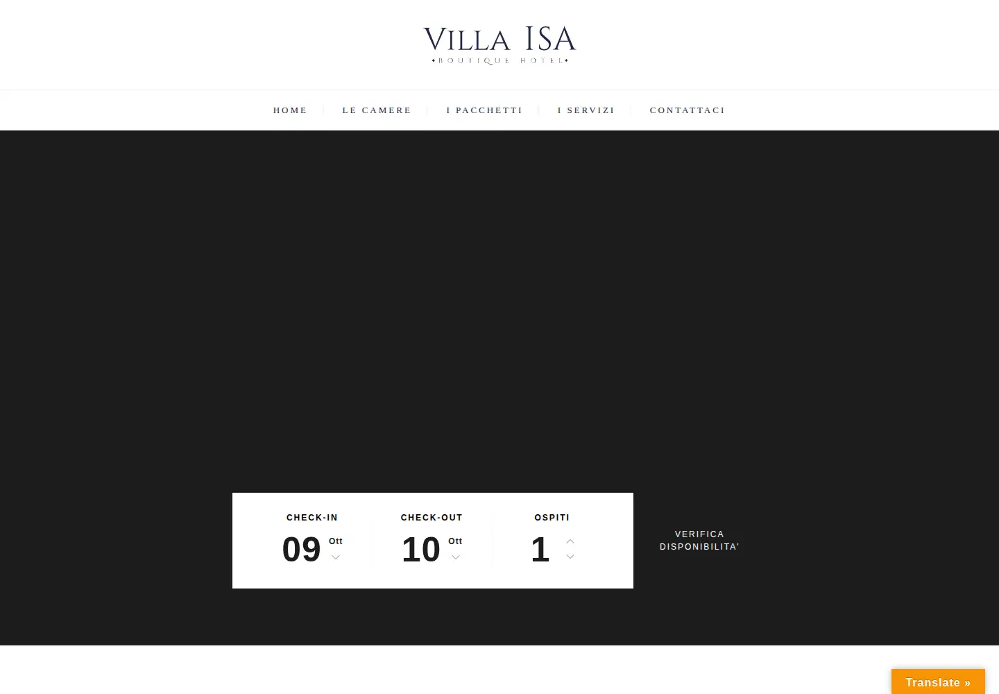 Captured homepage of hotelvillaisa.it in the current scan