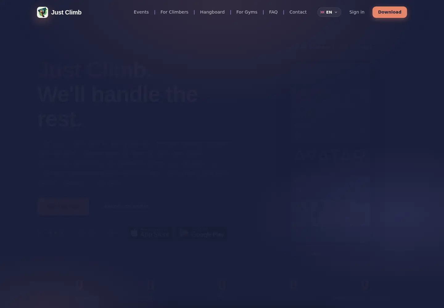 Captured homepage of justclimb.it in the current scan