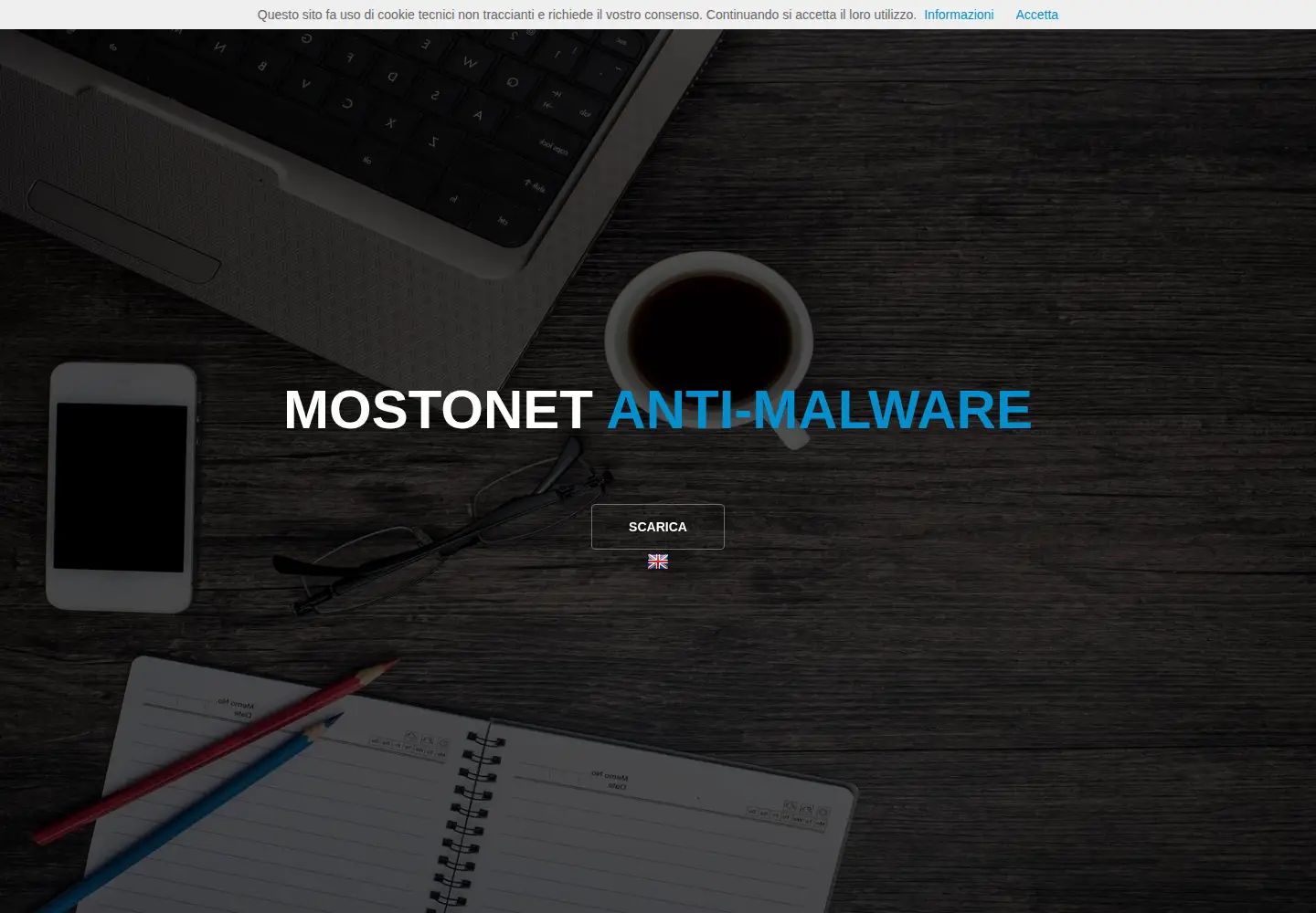 Captured homepage of mostonet.it in the current scan