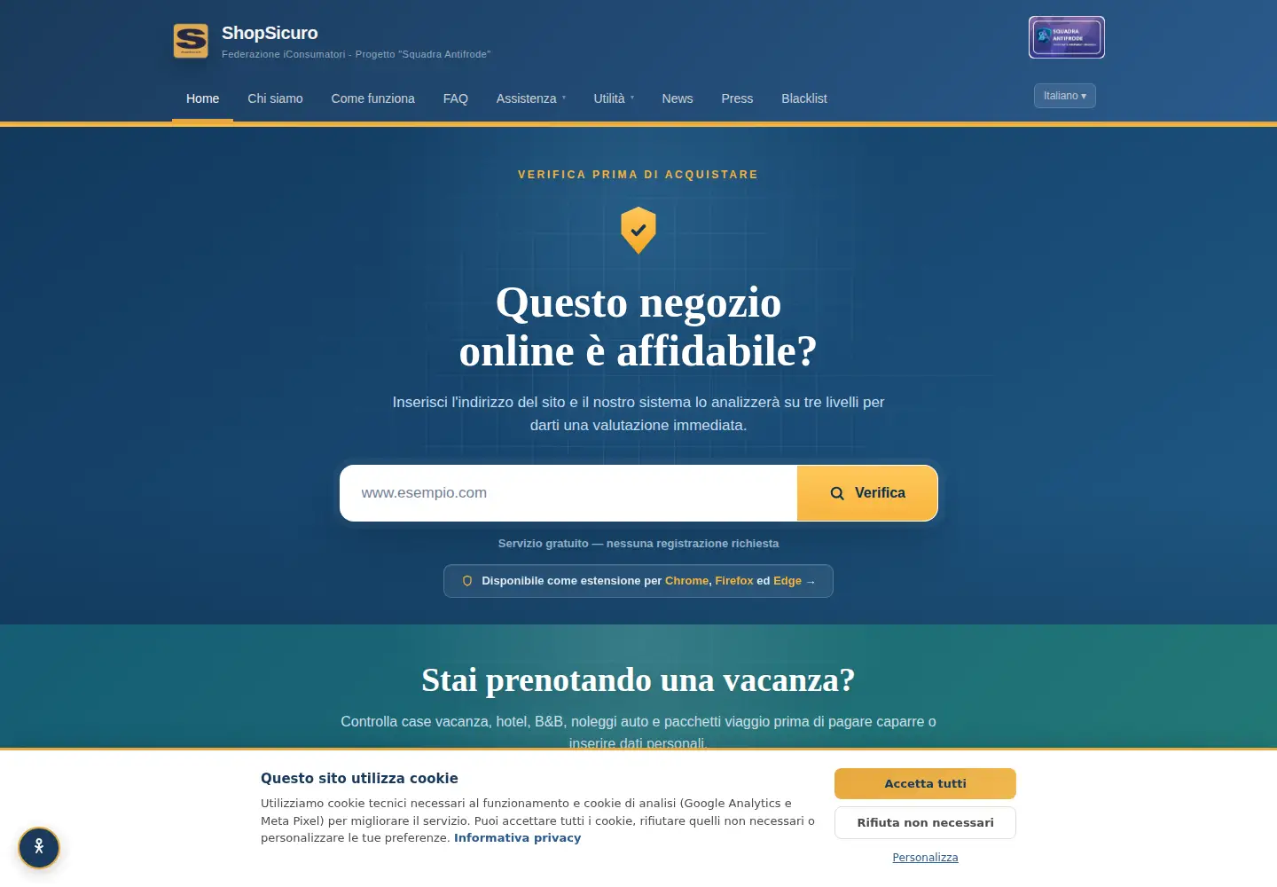 Screenshot of shopsicuro.it