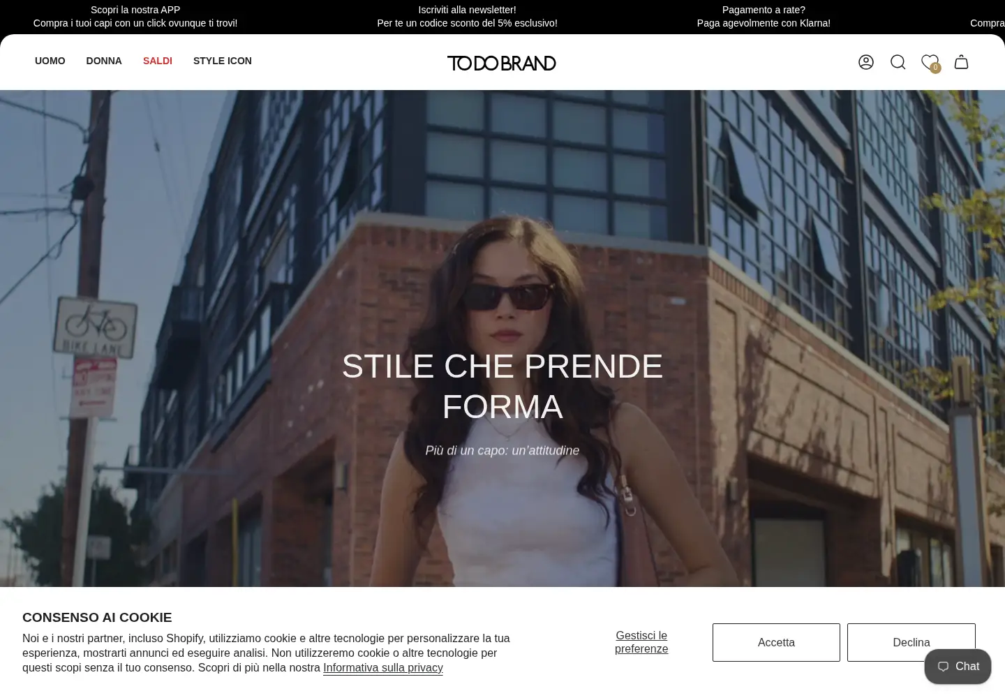 Captured homepage of todobrand.it in the current scan