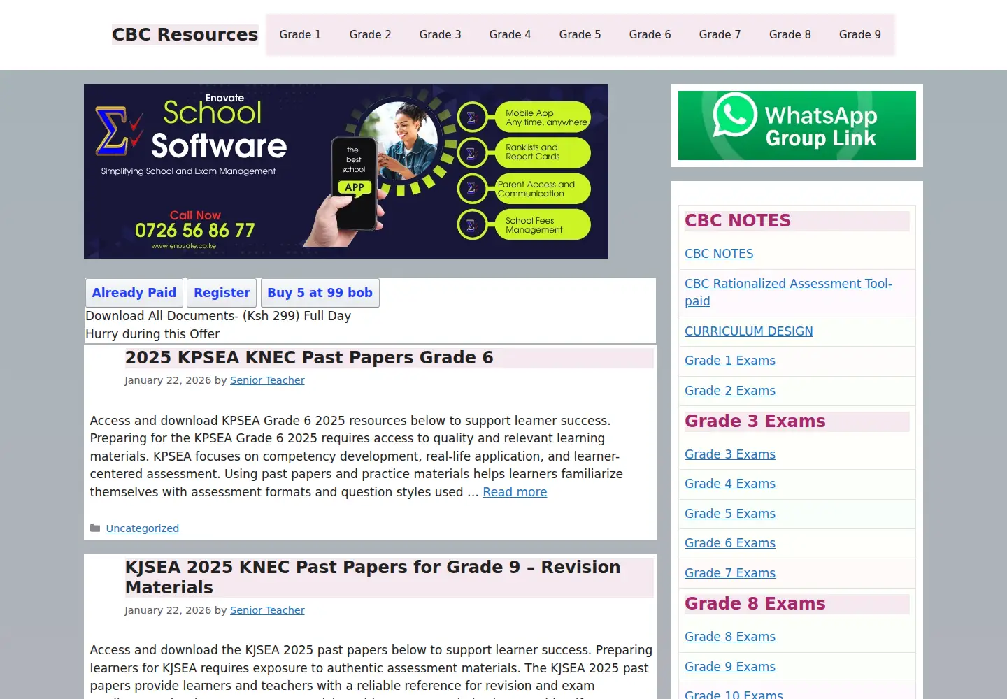 Captured homepage of cbcresources.co.ke in the current scan