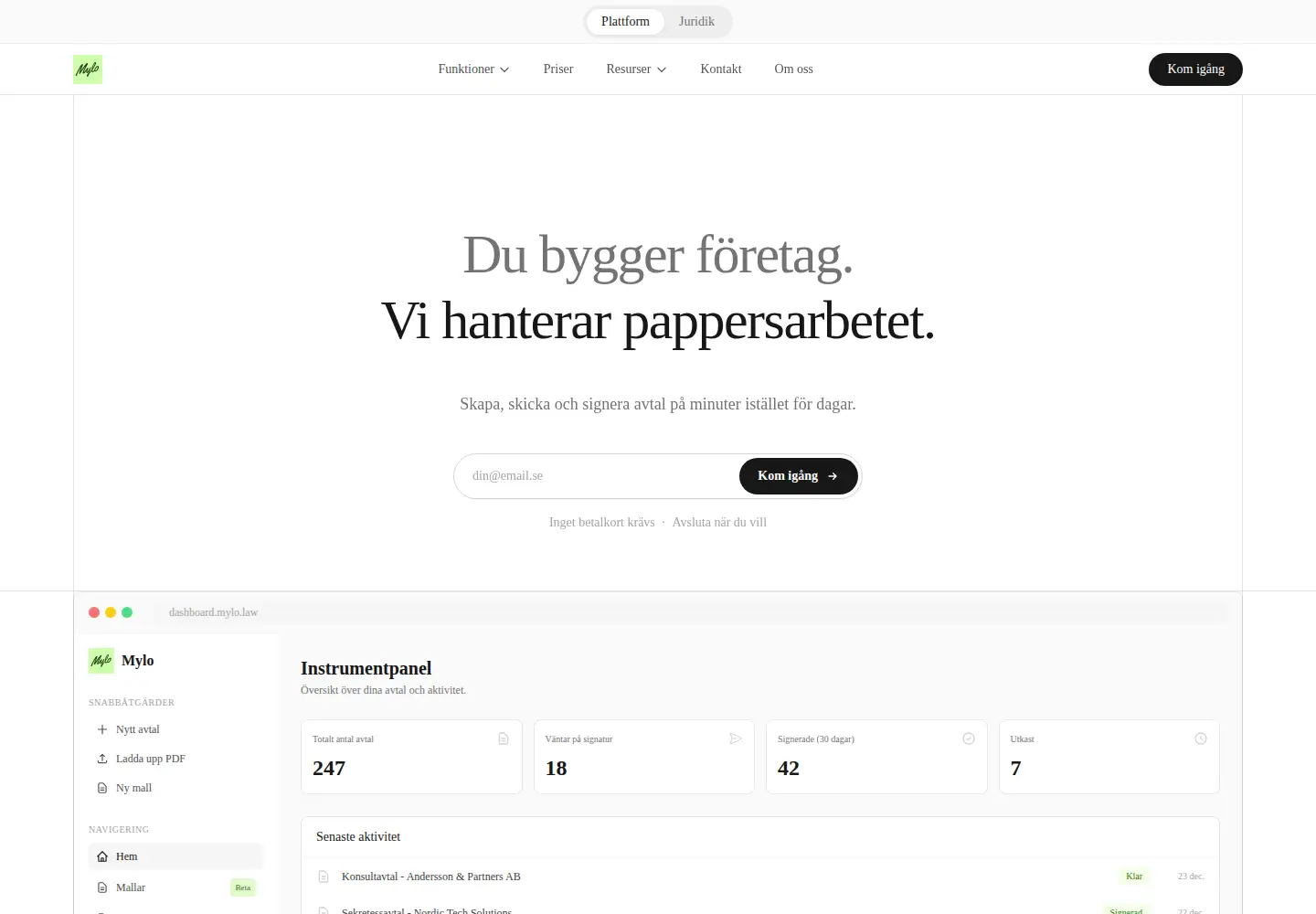 Screenshot of mylo.law