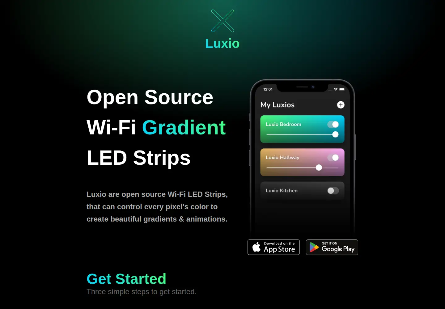 Captured homepage of luxio.lighting in the current scan