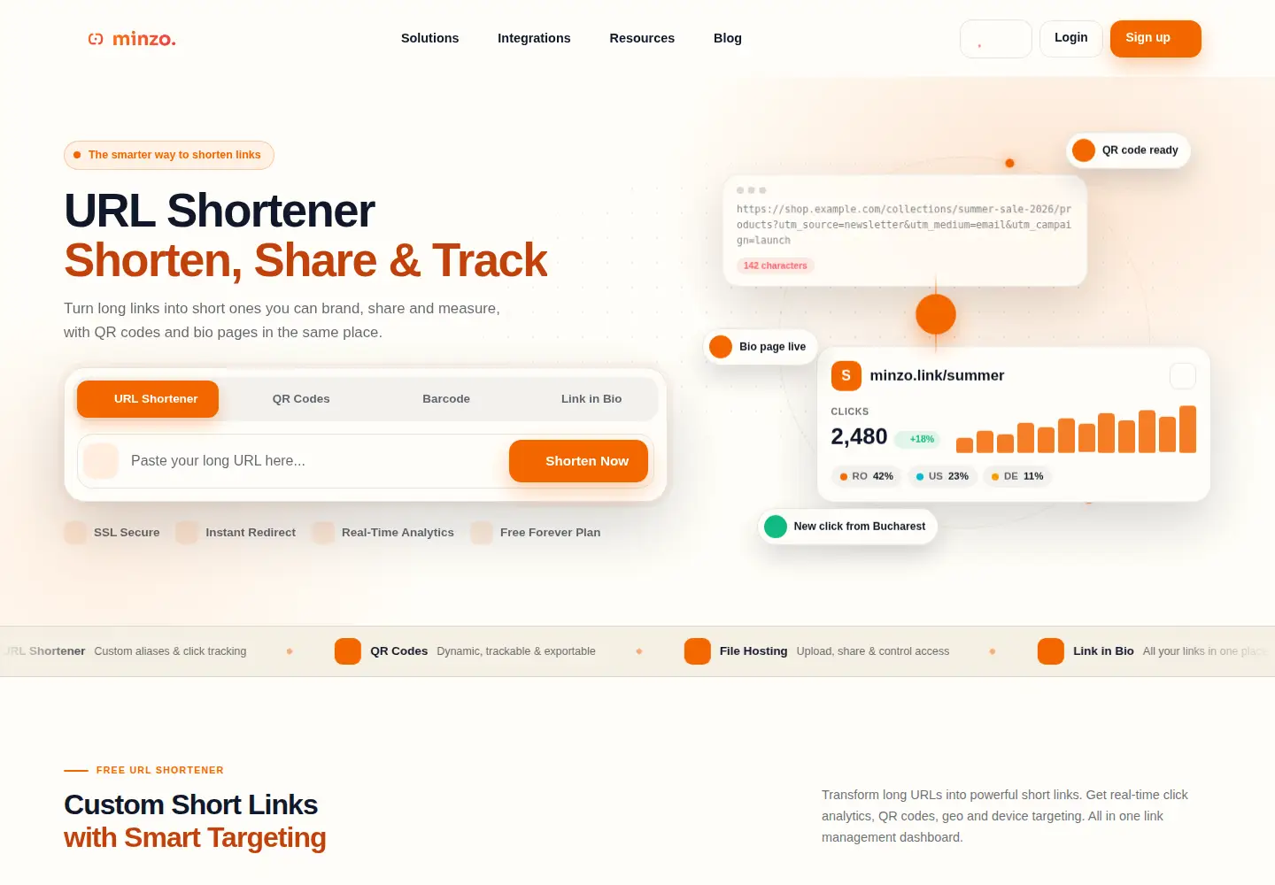 Screenshot of minzo.link