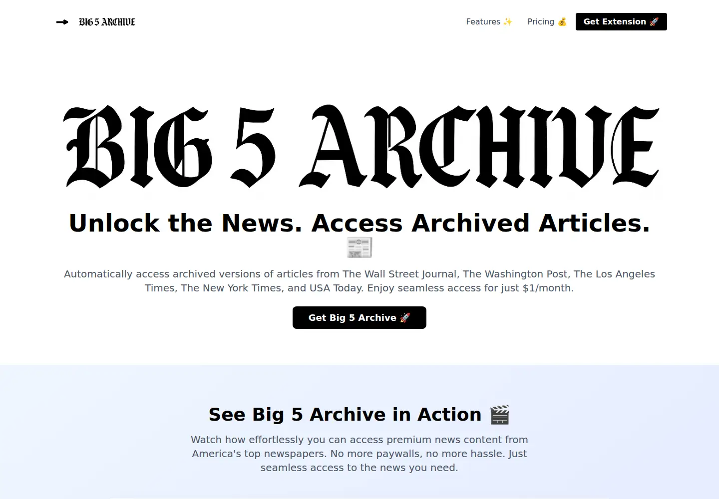 Captured homepage of big5archive.live in the current scan