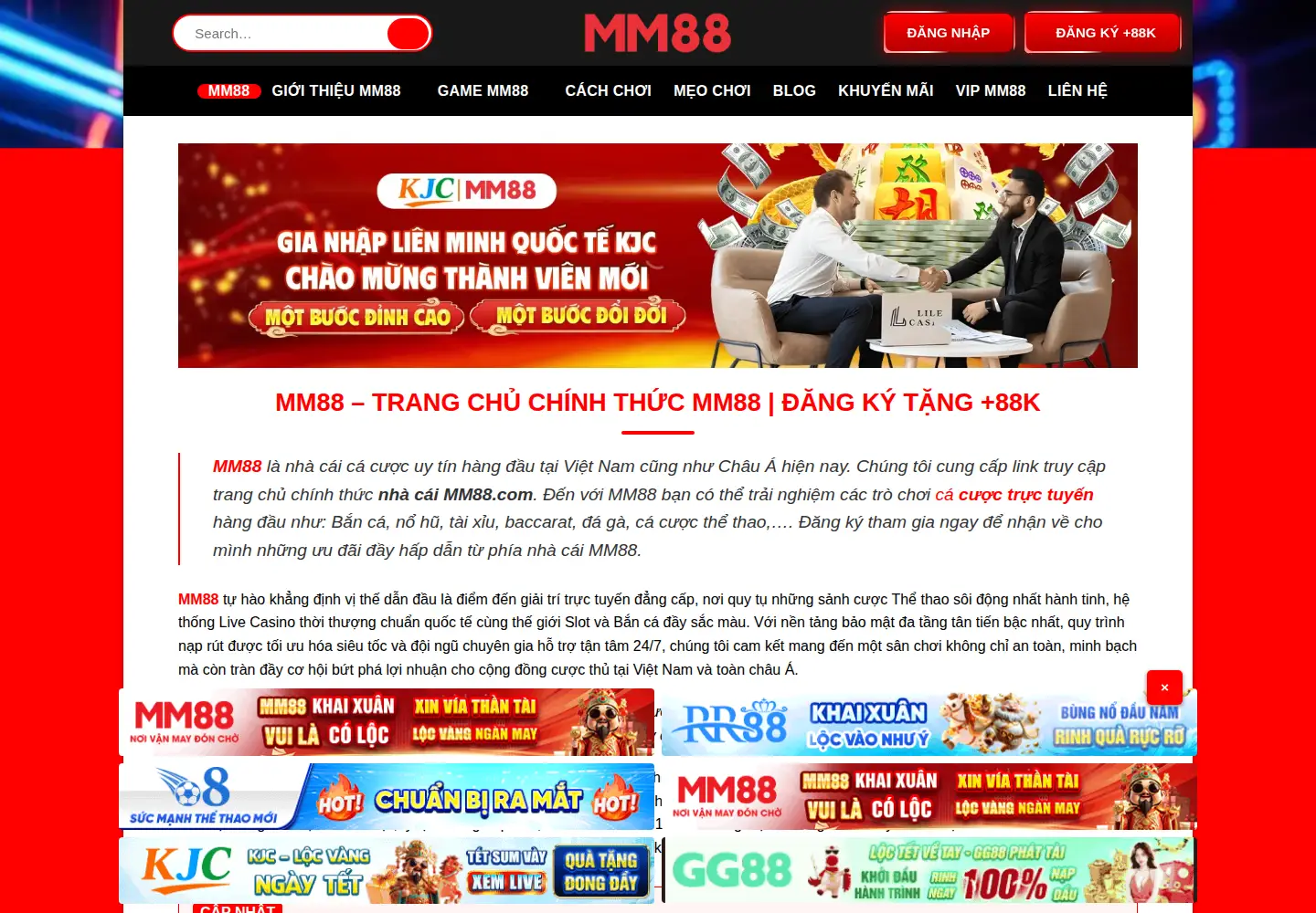 Captured homepage of mmm88.live in the current scan