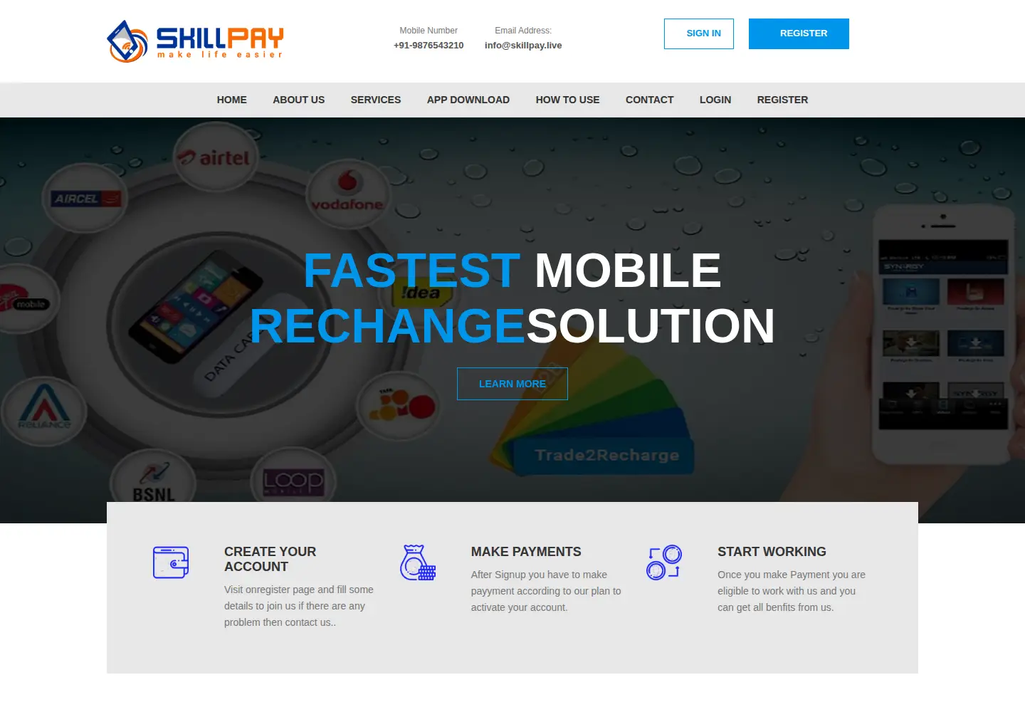Screenshot of skillpay.live