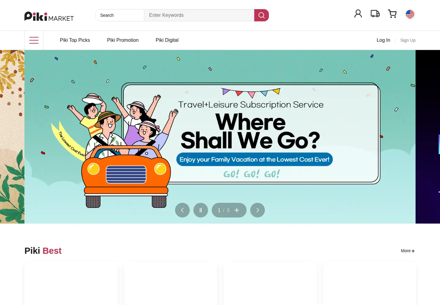 Captured homepage of piki.market in the current scan