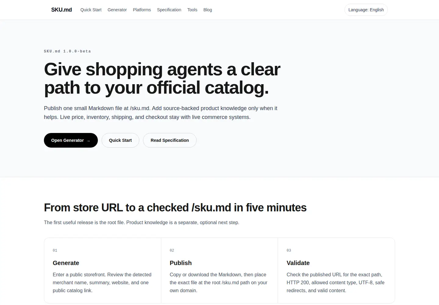 Screenshot of sku.md