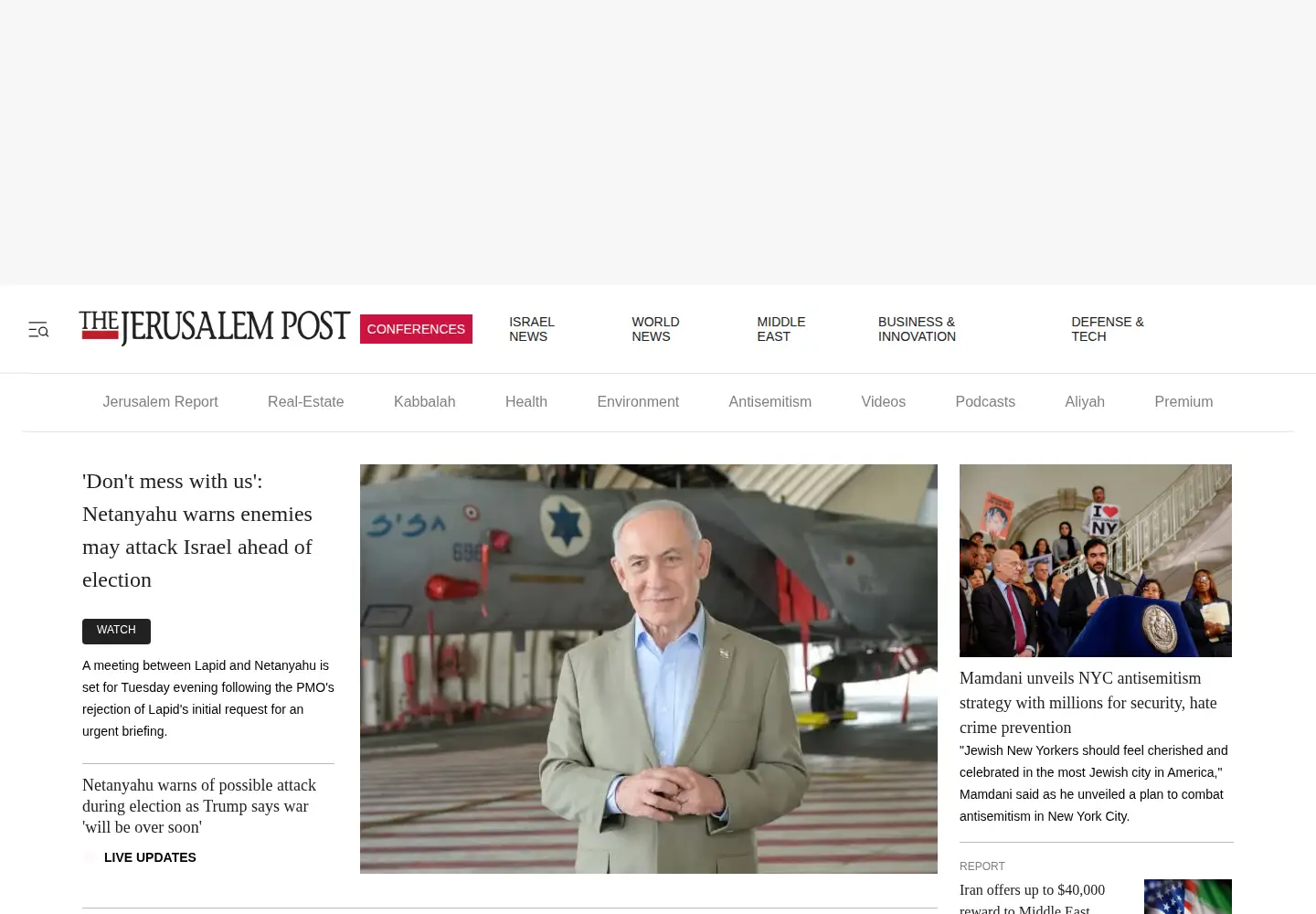 Screenshot of jpost.com