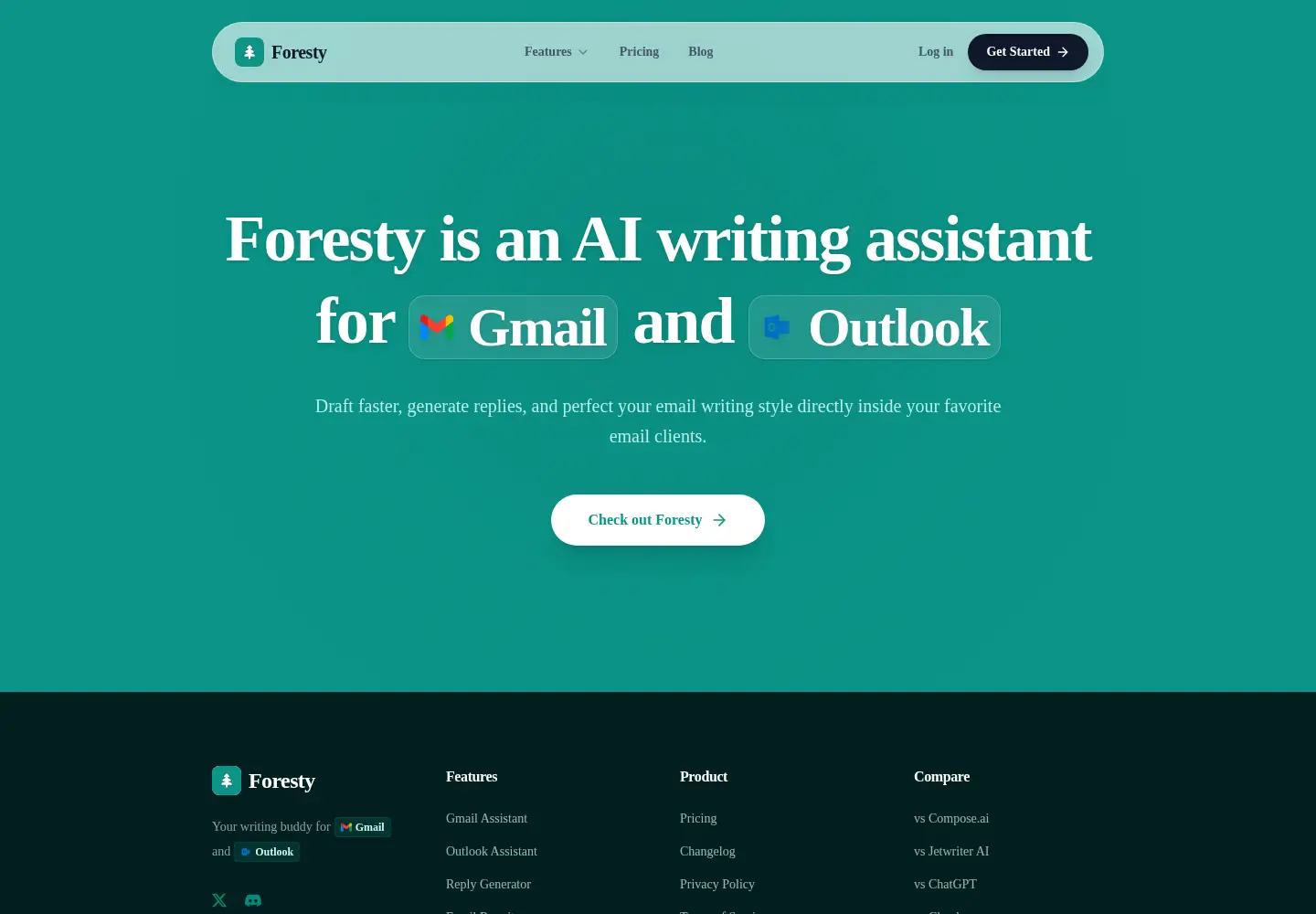 Screenshot of forestmail.me