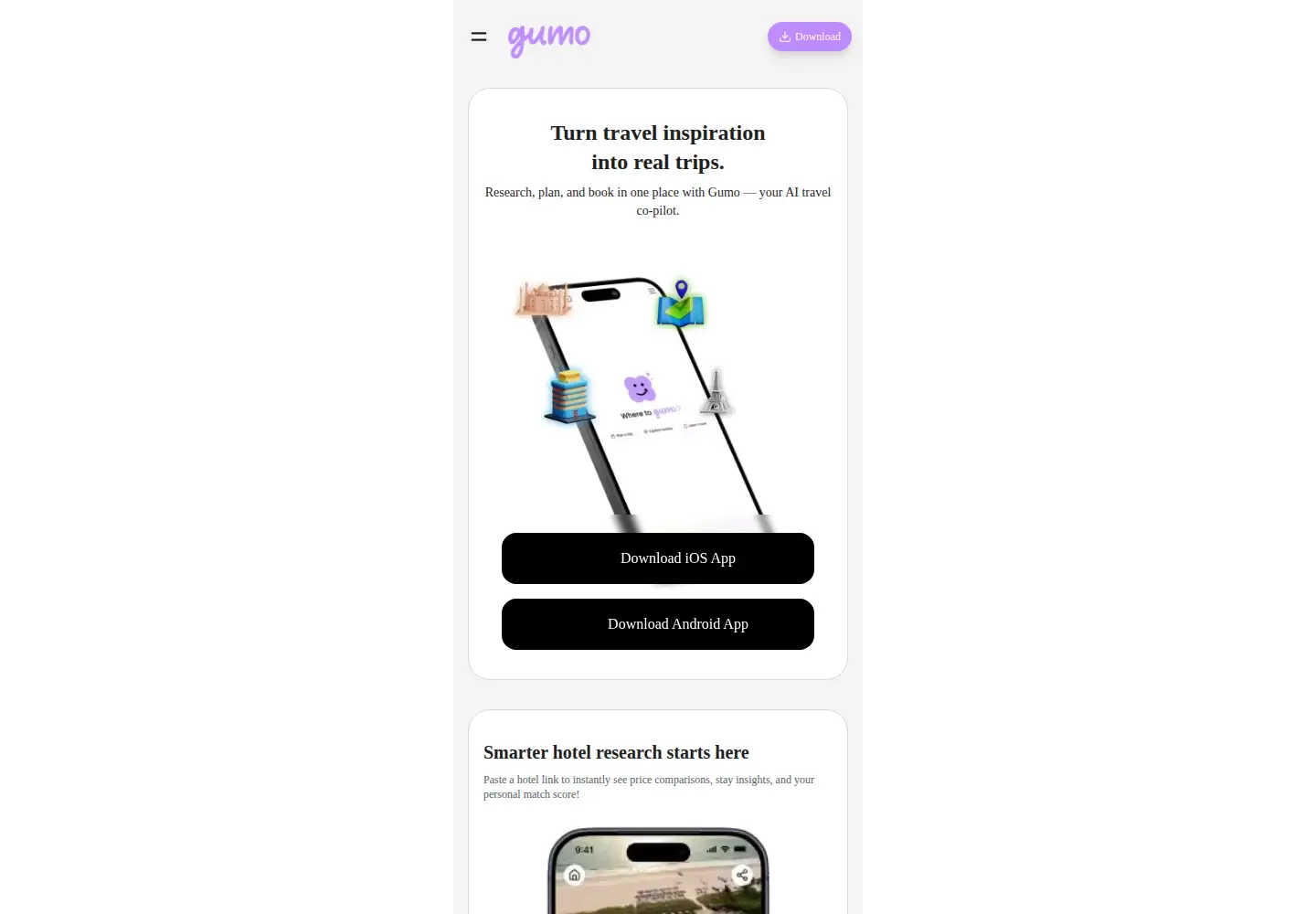 Captured homepage of gumo.me in the current scan