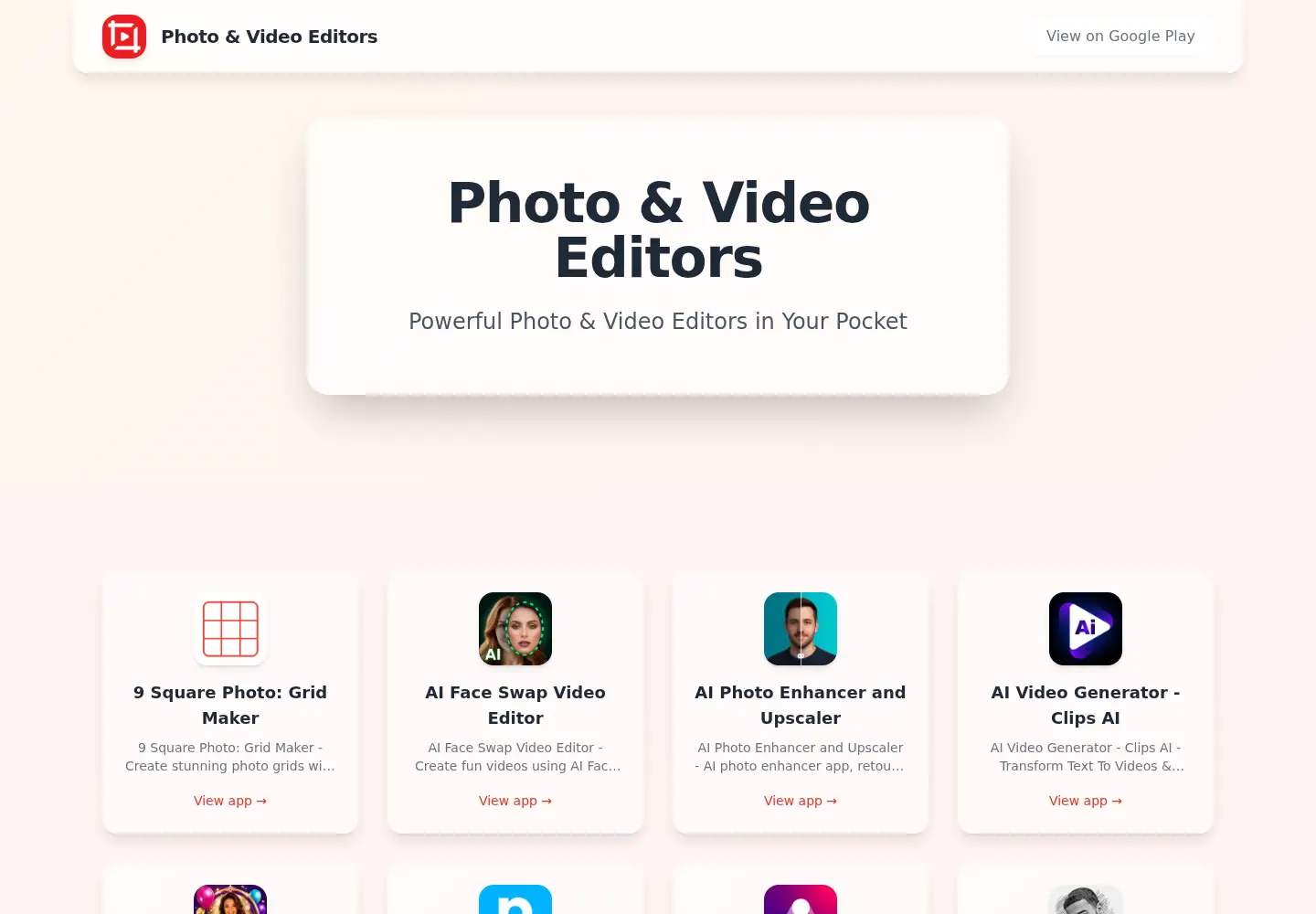 Screenshot of photovideoeditors.me