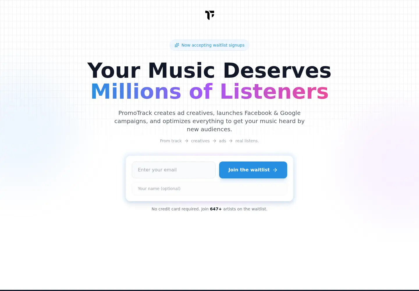 Screenshot of promotrack.me