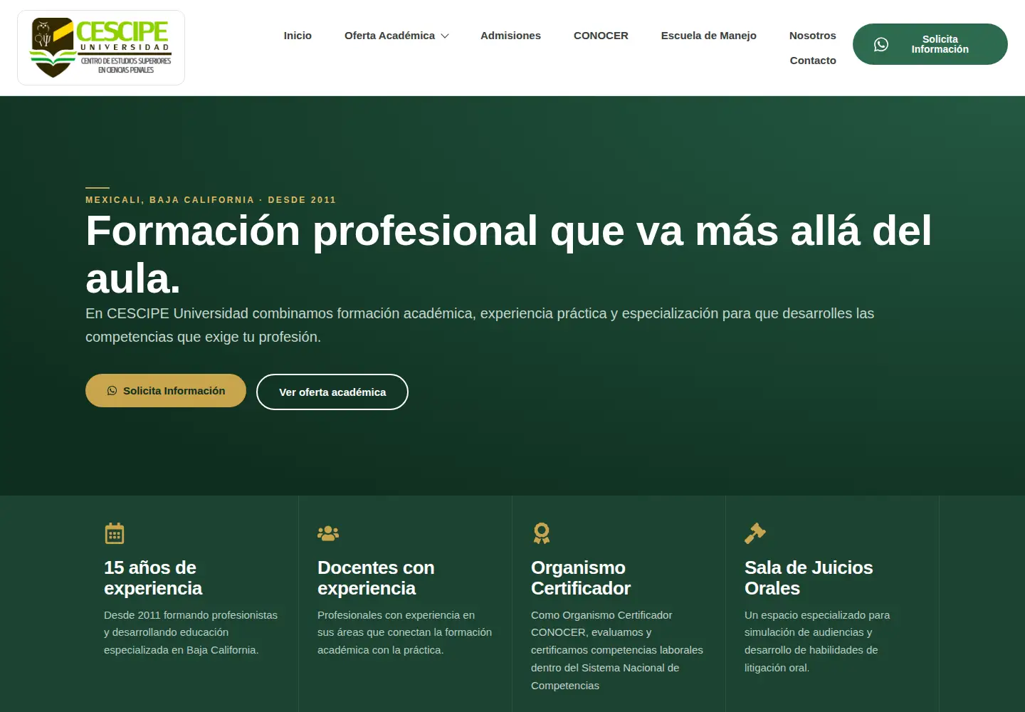 Captured homepage of cescipe.edu.mx in the current scan