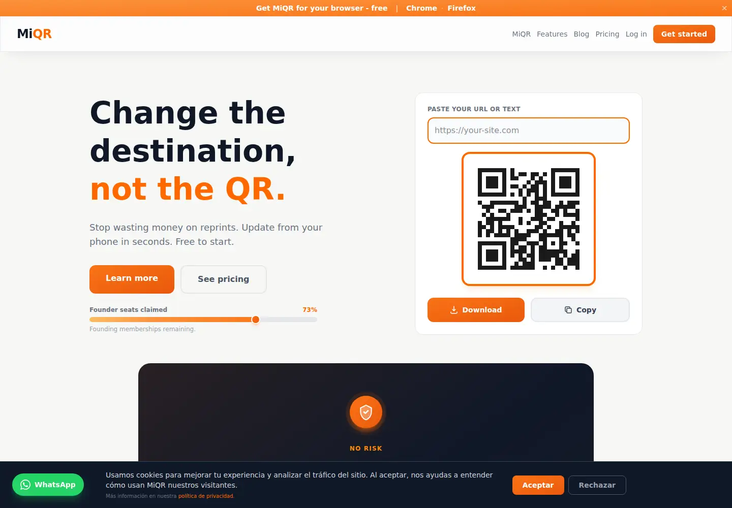 Screenshot of miqr.mx