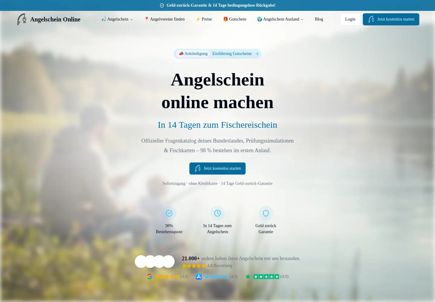 Screenshot of angelschein-online.net