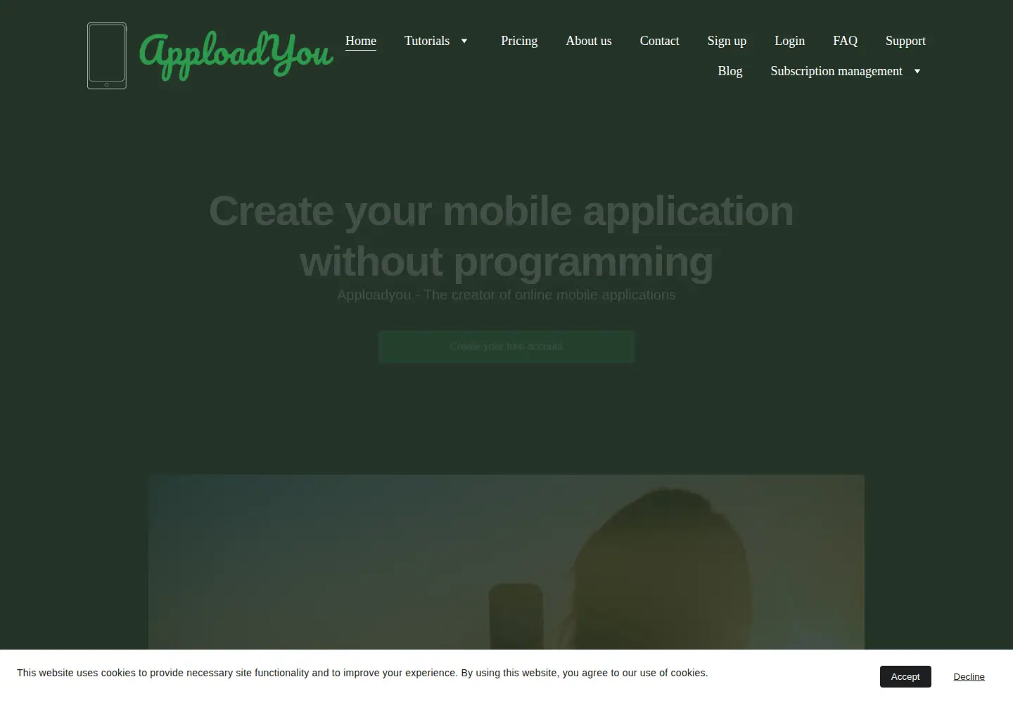 Captured homepage of apploadyou.net in the current scan