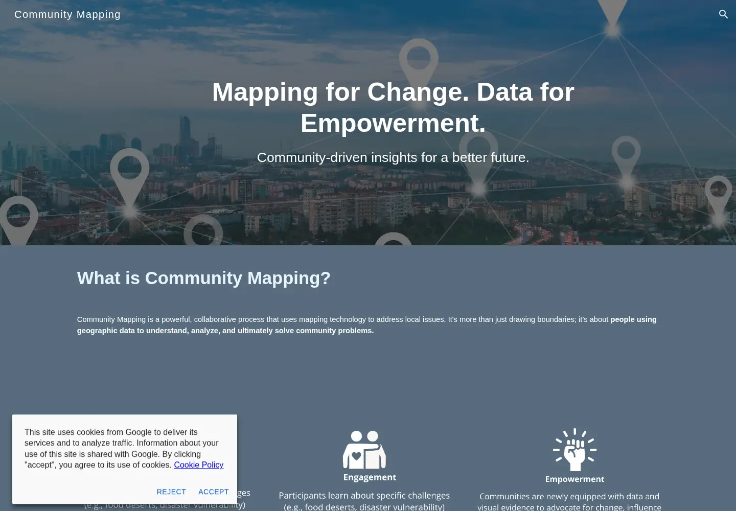 Screenshot of communitymap.net