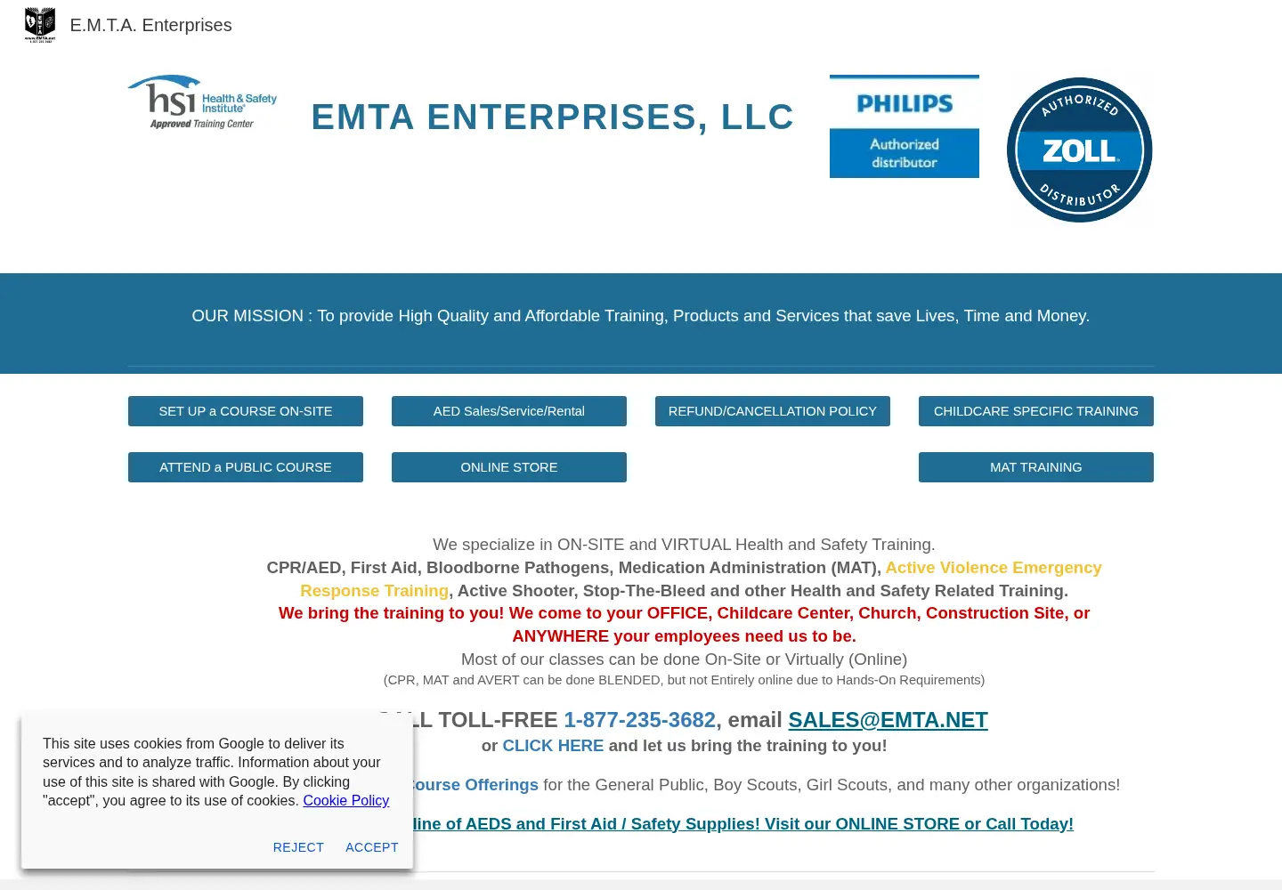 Screenshot of emta.net