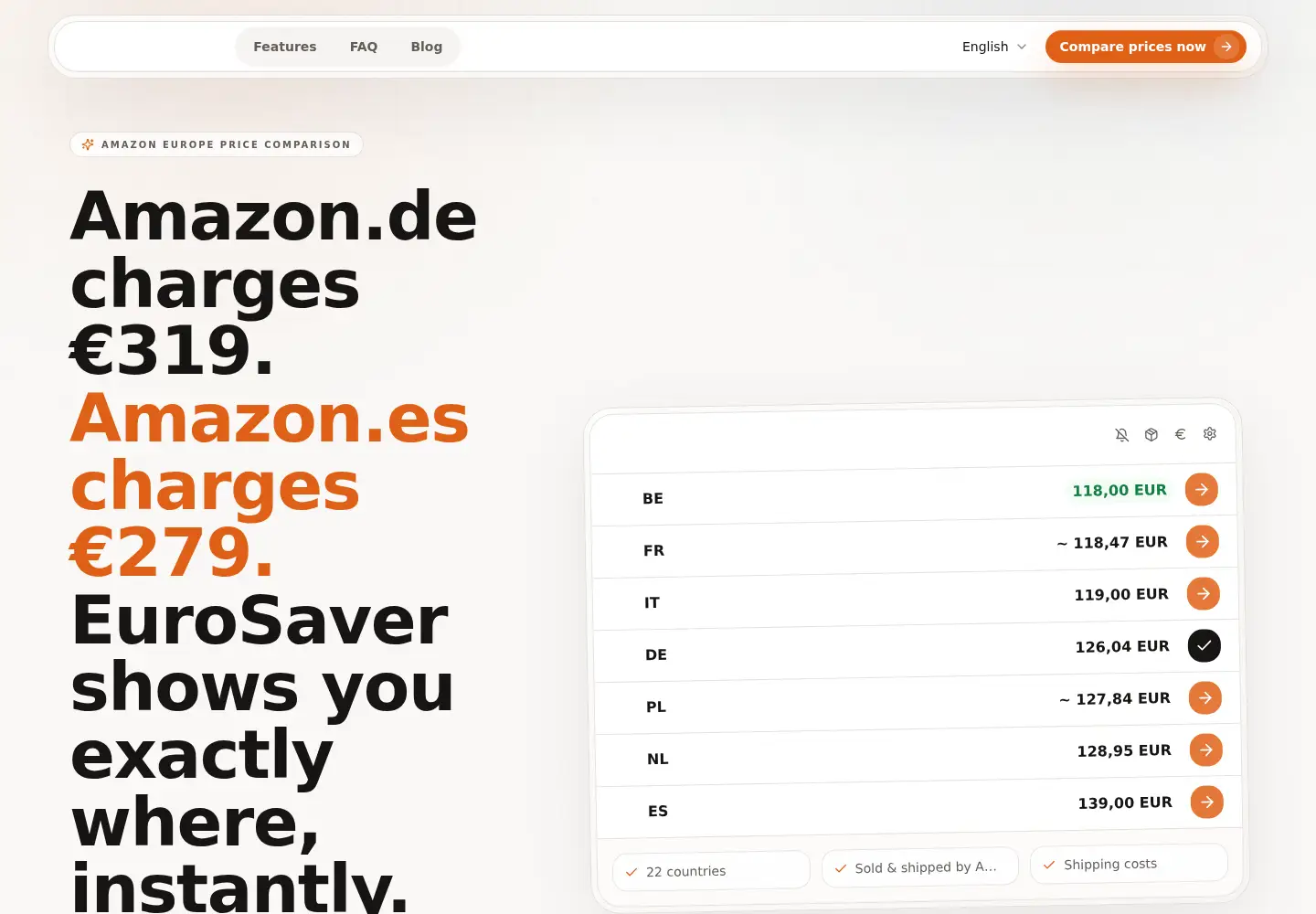 Screenshot of eurosaver.net