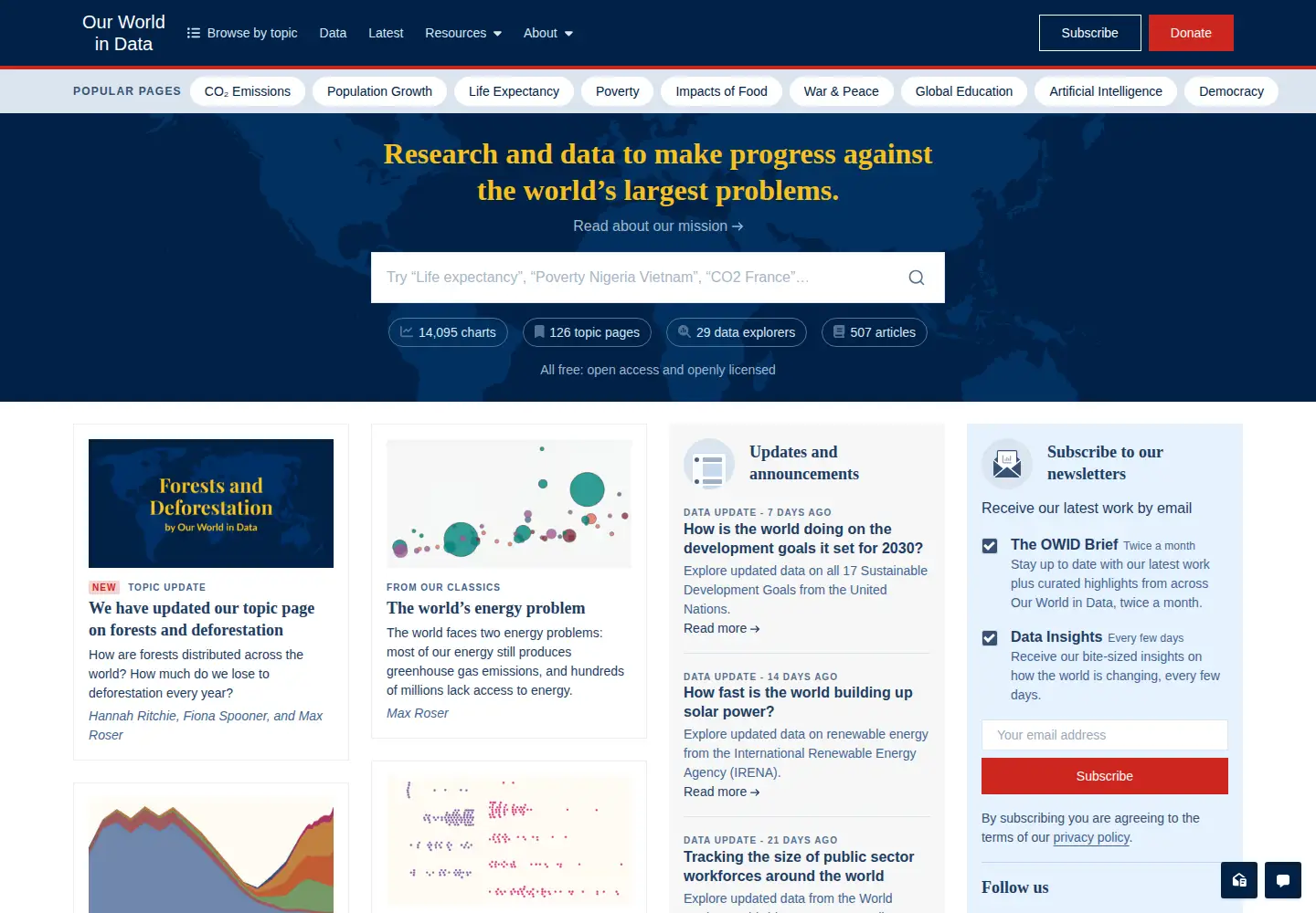 Screenshot of ourworldindata.org