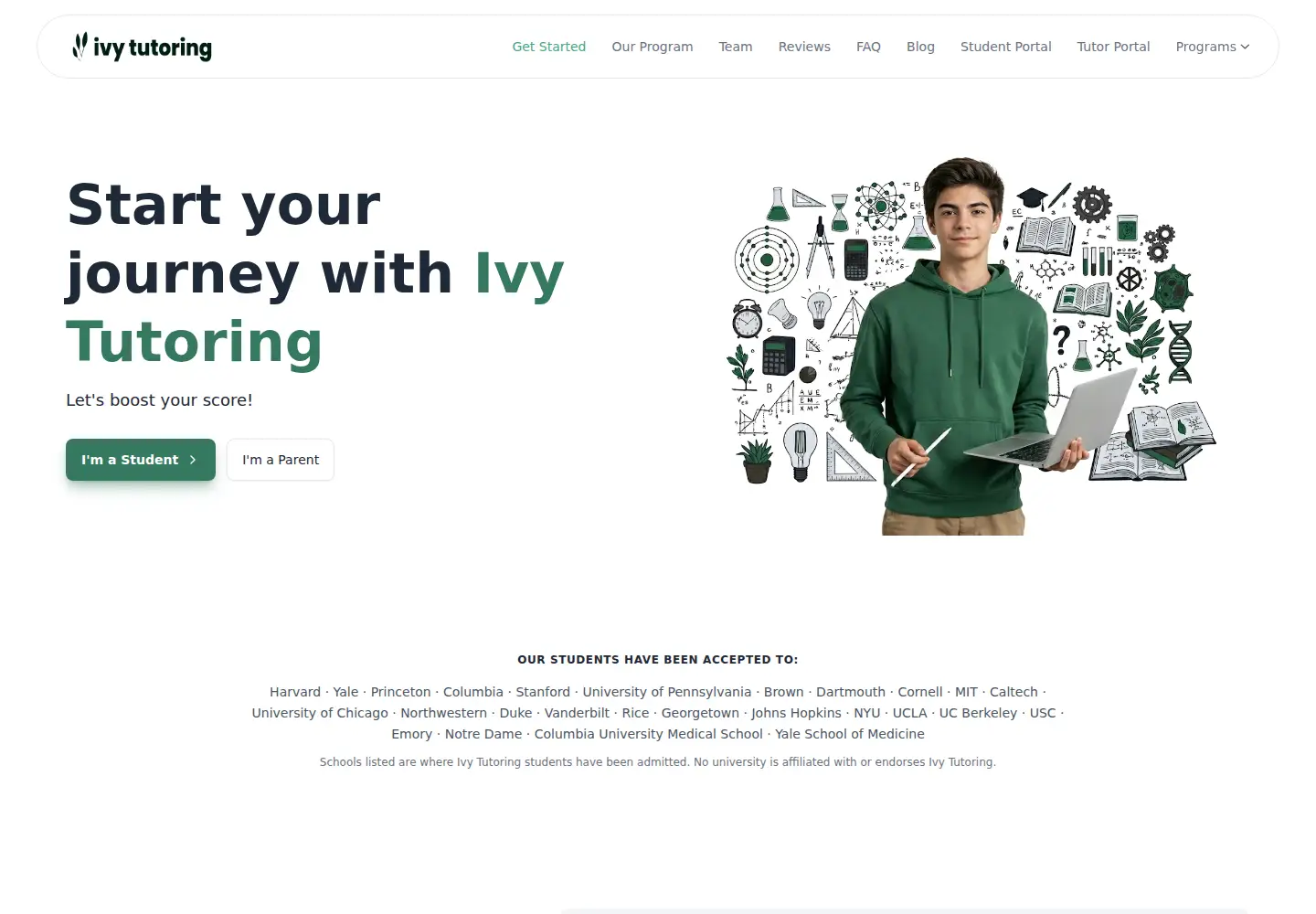 Screenshot of ivytutoring.net