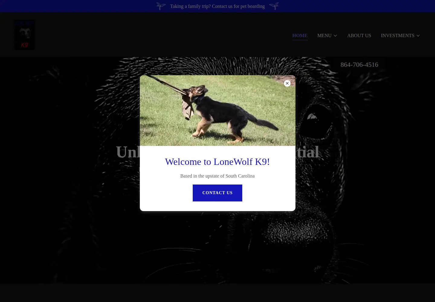 Screenshot of lonewolfk9.net