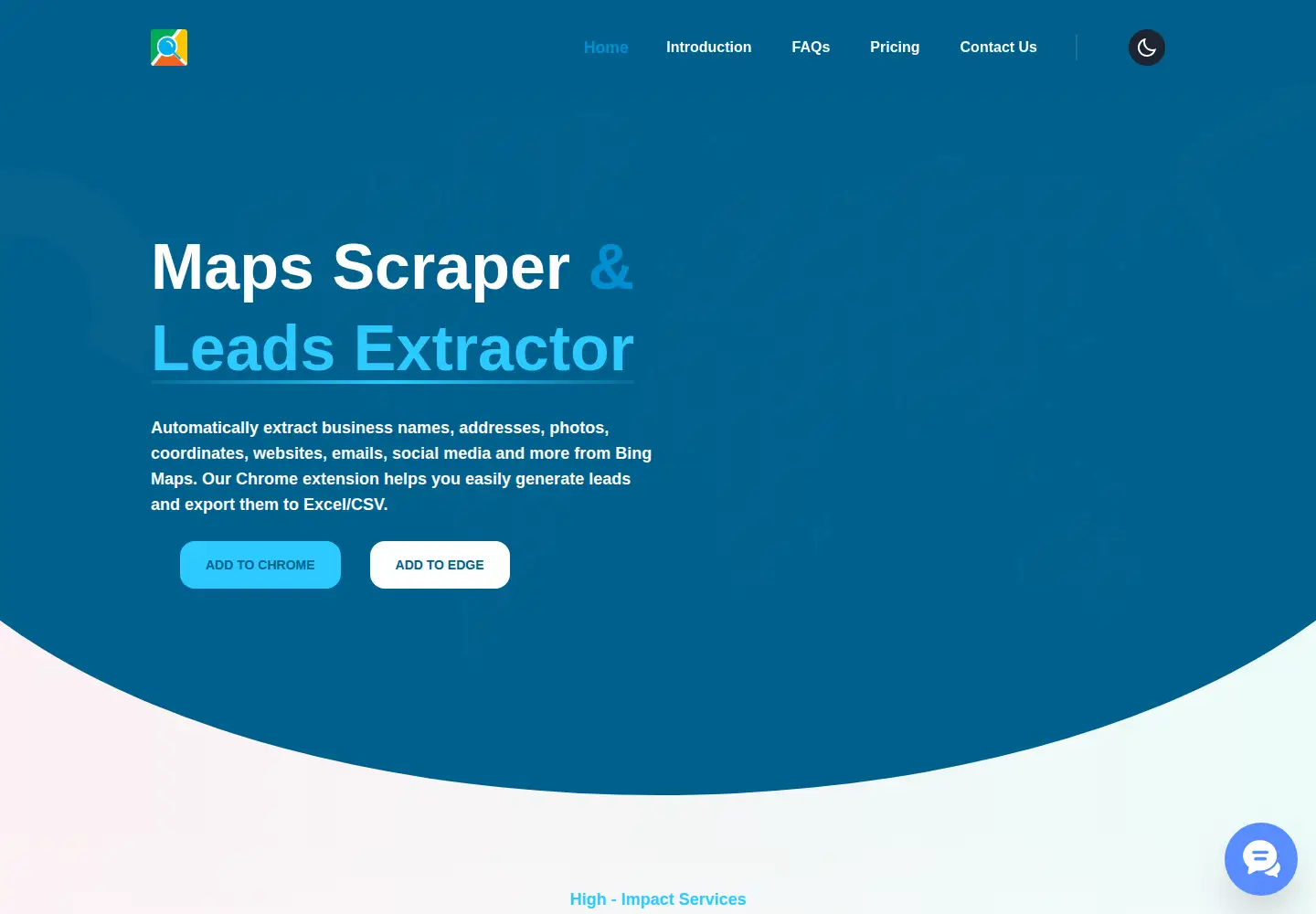 Captured homepage of mapsleads.net in the current scan