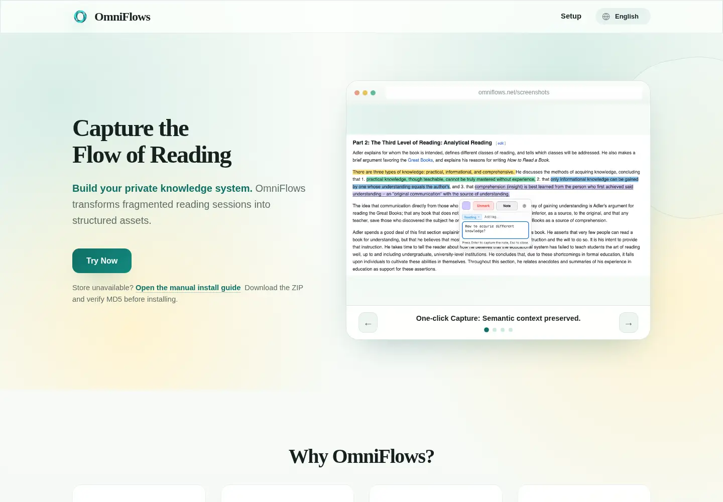 Screenshot of omniflows.net