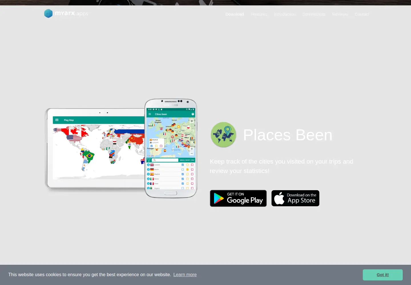 Captured homepage of placesbeen.net in the current scan