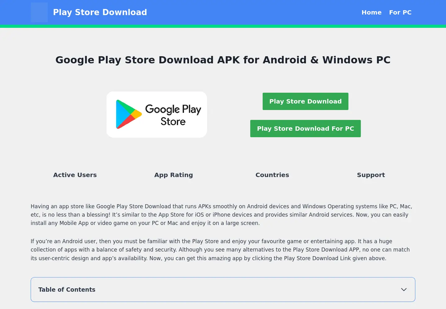 Captured homepage of playstoredl.net in the current scan