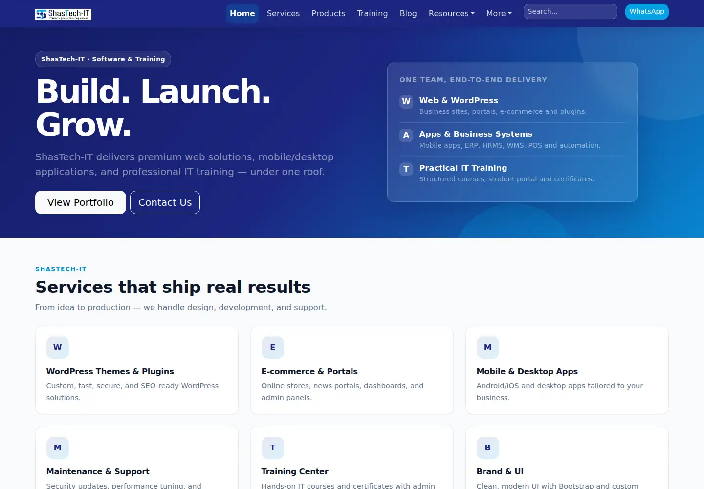Screenshot of shastech.net