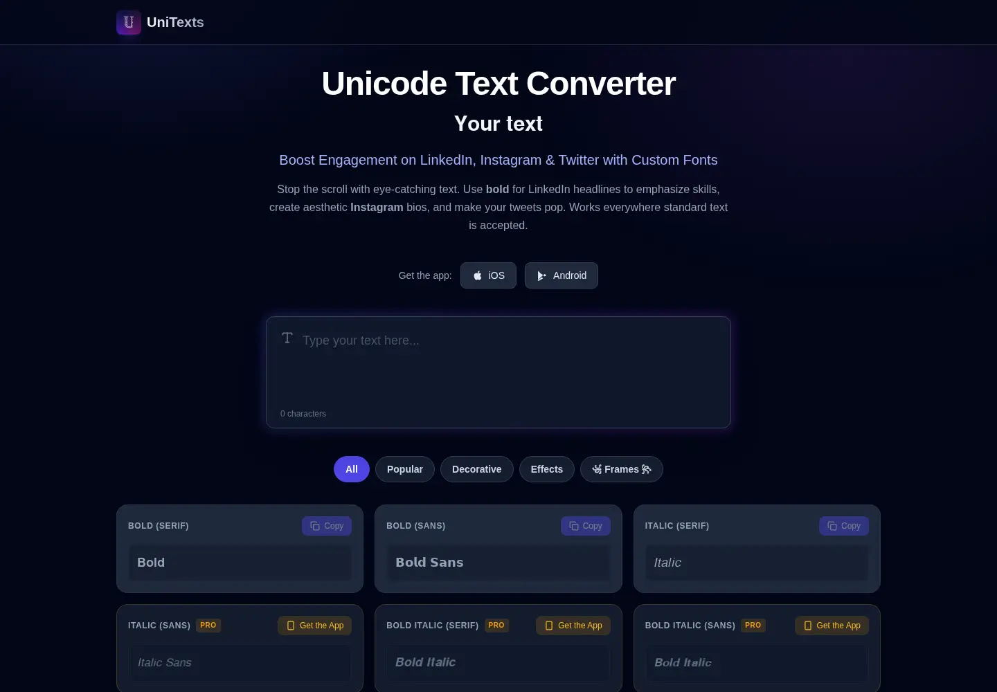 Screenshot of unitexts.net