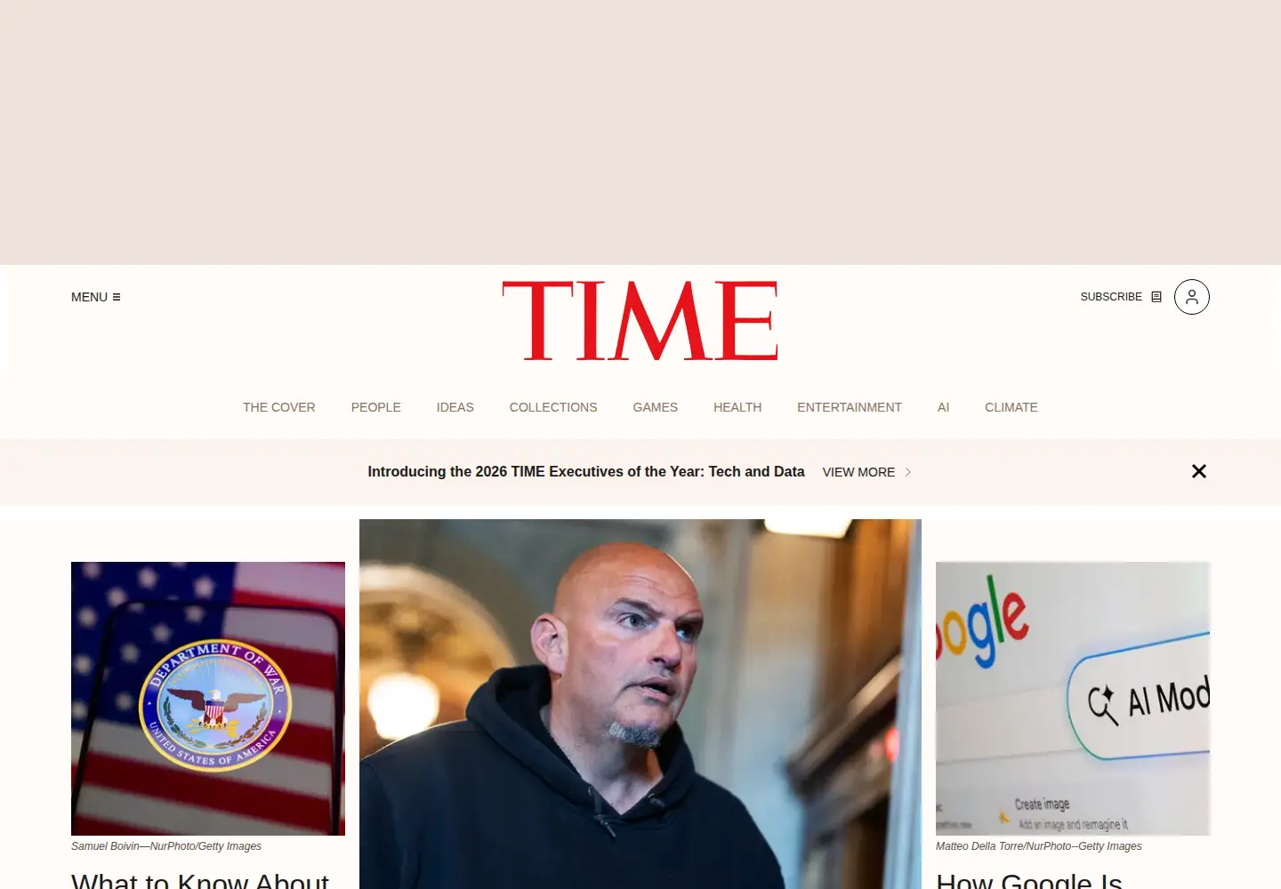 Screenshot of time.com