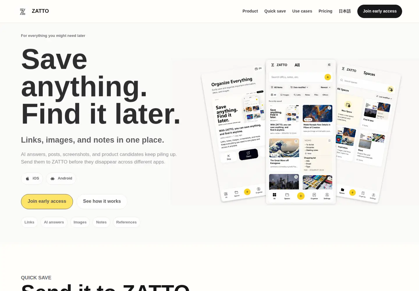 Captured homepage of zatto.net in the current scan