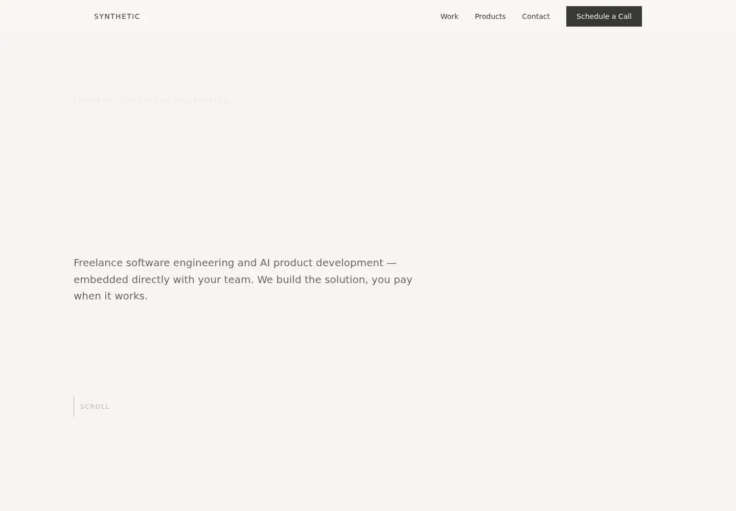 Captured homepage of synthetic.network in the current scan