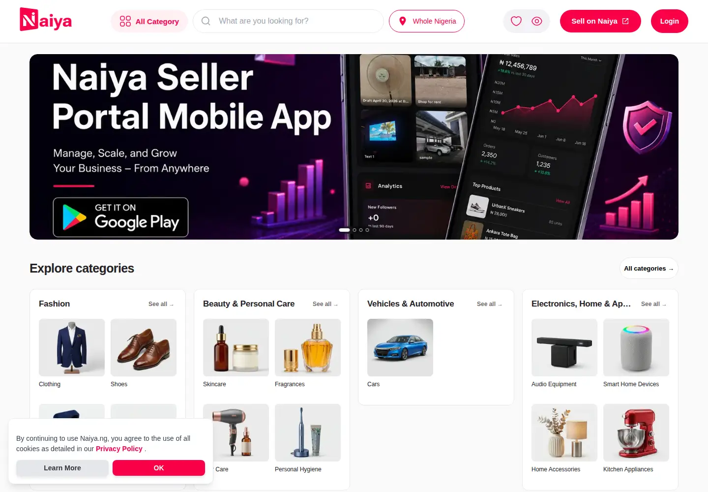 Screenshot of naiya.ng