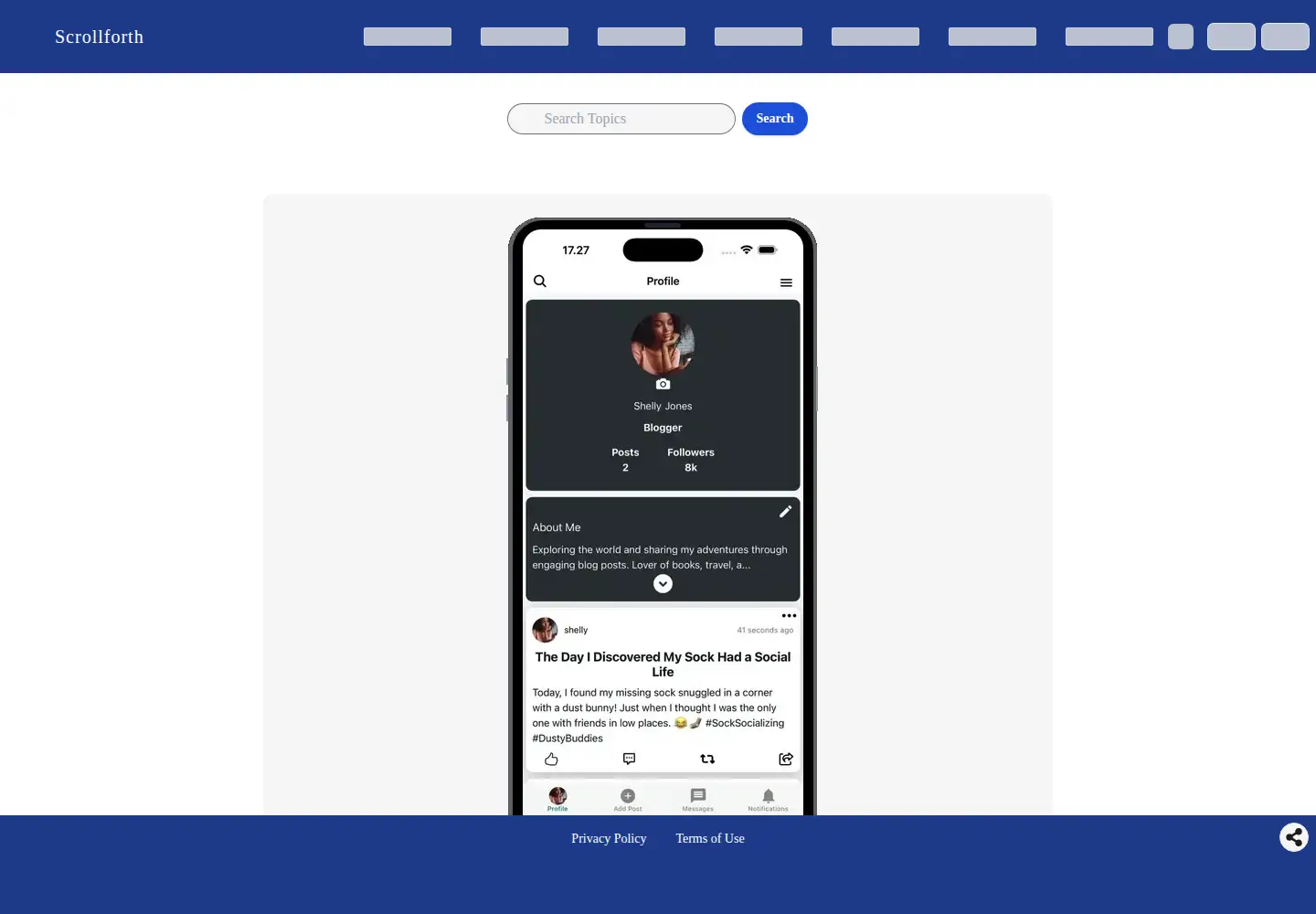 Captured homepage of scrollforth.ng in the current scan