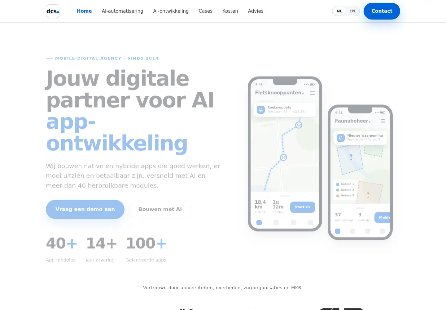 Captured homepage of dcs.nl in the current scan