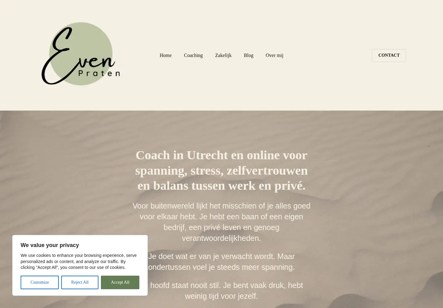 Captured homepage of even-praten.nl in the current scan